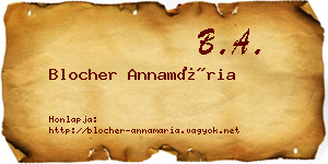 Blocher Annamária névjegykártya